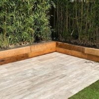 New treated brown softwood sleepers